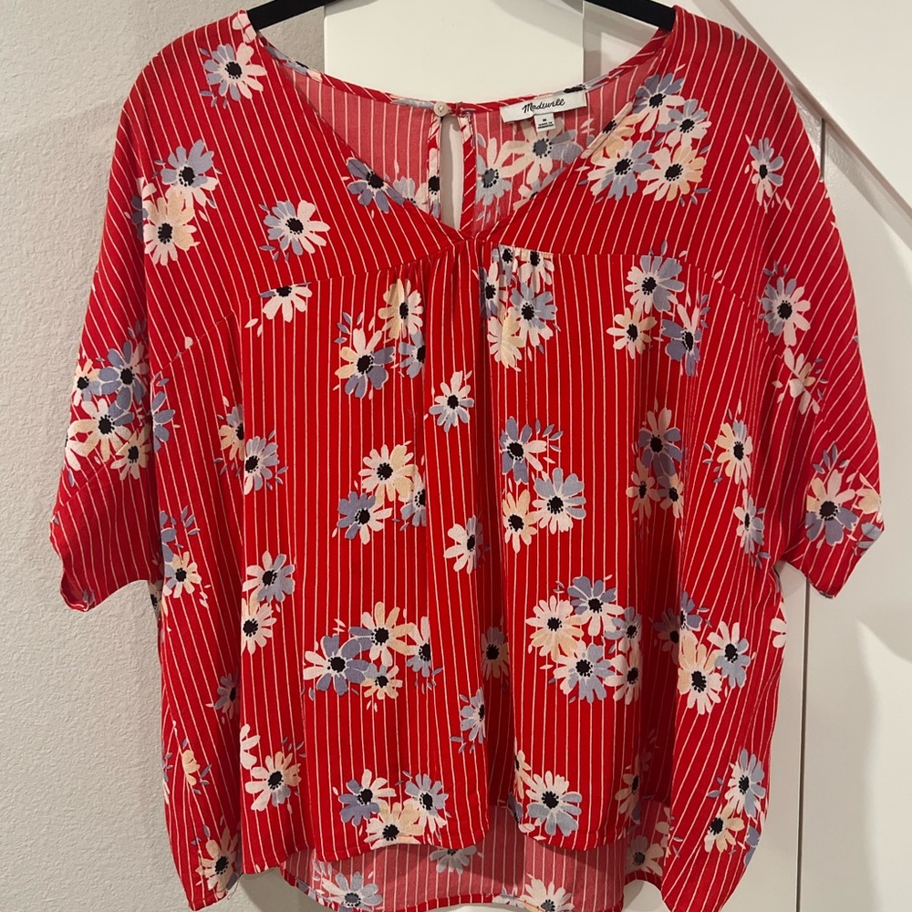 Madewell red blouse
